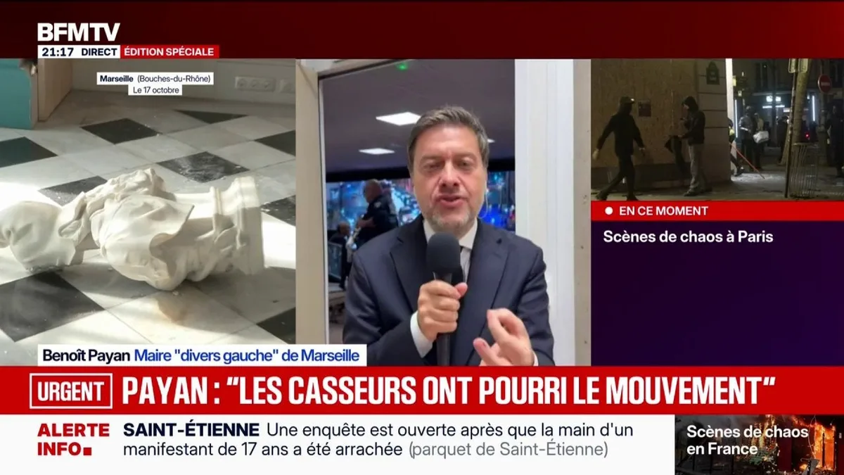 Mobilisation du 17 octobre: "Les casseurs et les pilleurs ont pourri les revendications", lance le maire de Marseille Benoît Payan