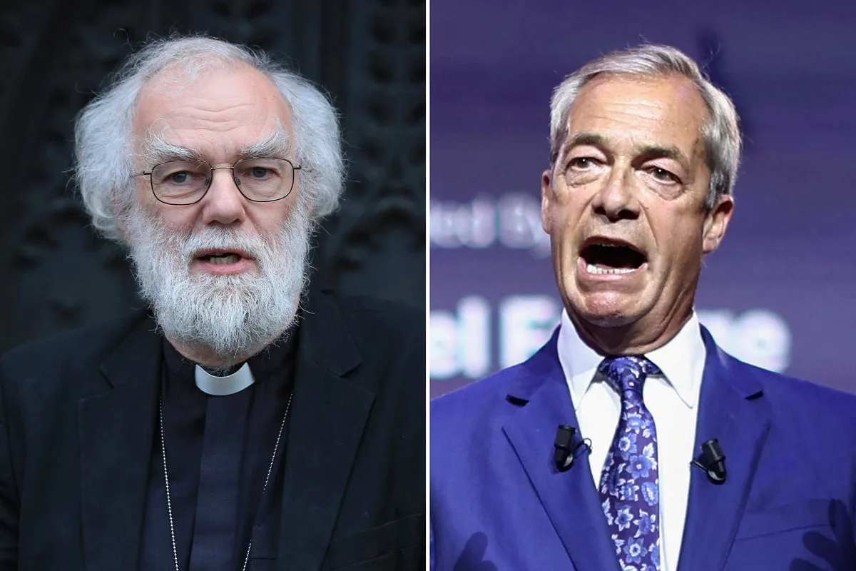 Former Archbishop of Canterbury accuses Nigel Farage of using Christianity to channel anti-Muslim feeling