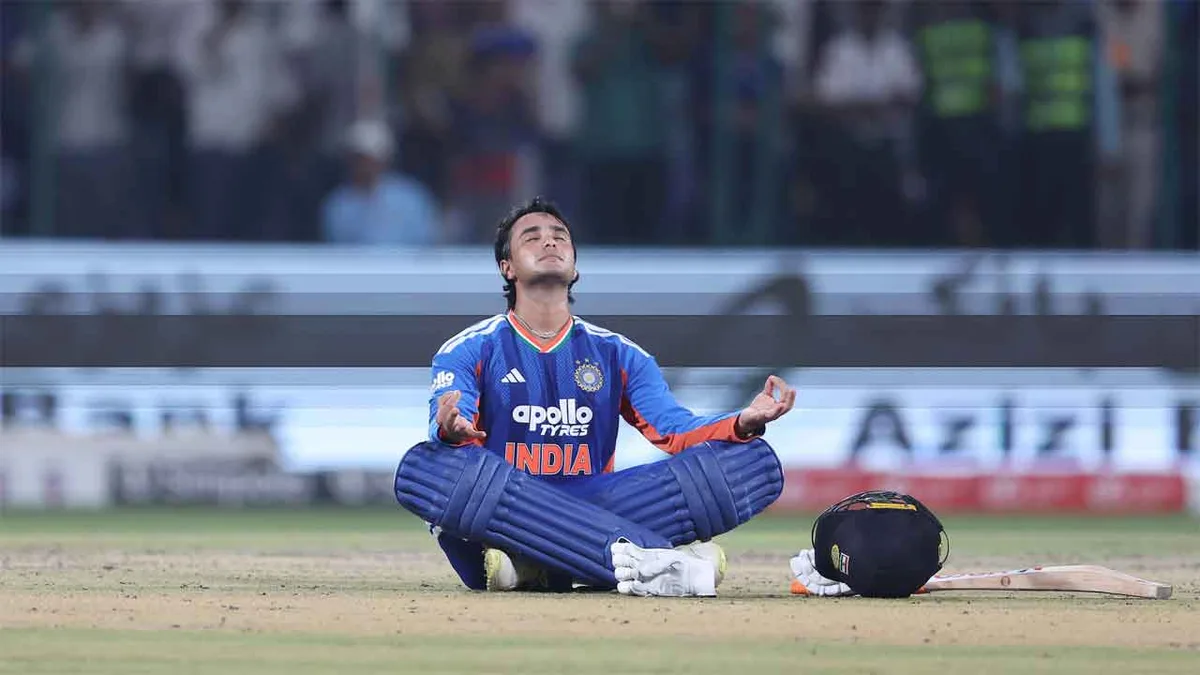 Abhishek Sharma pulls off yoga celebration after smashing fastest T20I century