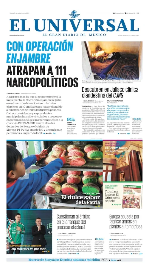 Portada impresa del 11 de septiembre de 2026