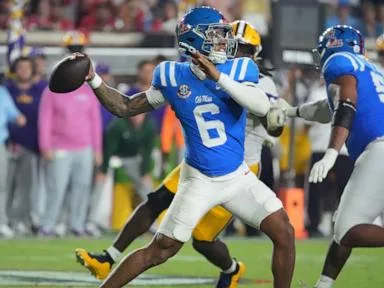 Trinidad Chambliss leads No. 8 Mississippi past No. 7 LSU 32-24 in Lane Kiffin's return to Ole Miss