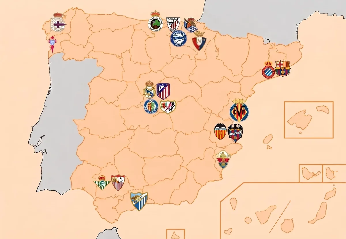 El mapa de LaLiga evidencia su dependencia de la economía de España: “Cada vez es más difícil que los equipos pequeños tengan su representación”