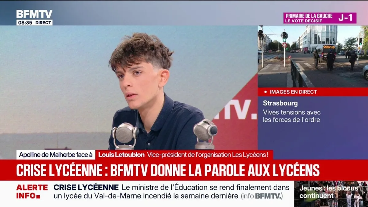 Parcoursup: "un stress permanent" qui est "inacceptable", estime Louis Letoublon, vice-président de l'organisation "Les Lycéens !"