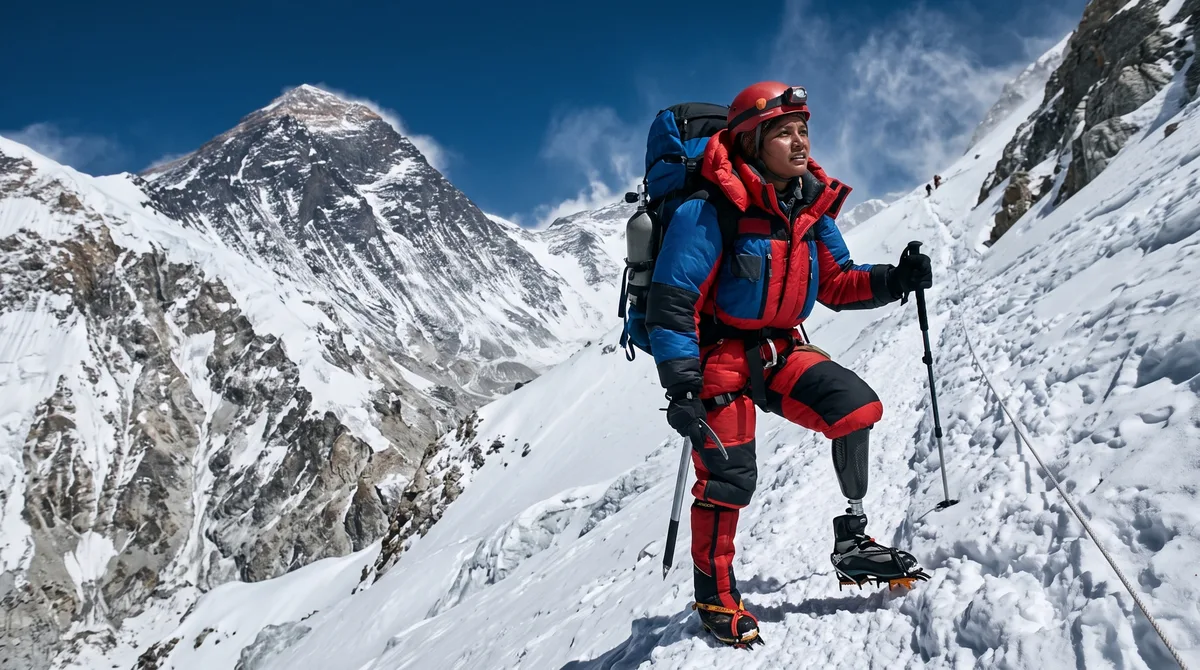 Mulher perdeu uma perna após ser jogada de um trem durante um assalto, decidiu ainda no hospital que escalaria o Everest e, dois anos depois, chegou ao topo da montanha com uma prótese, tornando-se a primeira mulher amputada a alcançar o cume