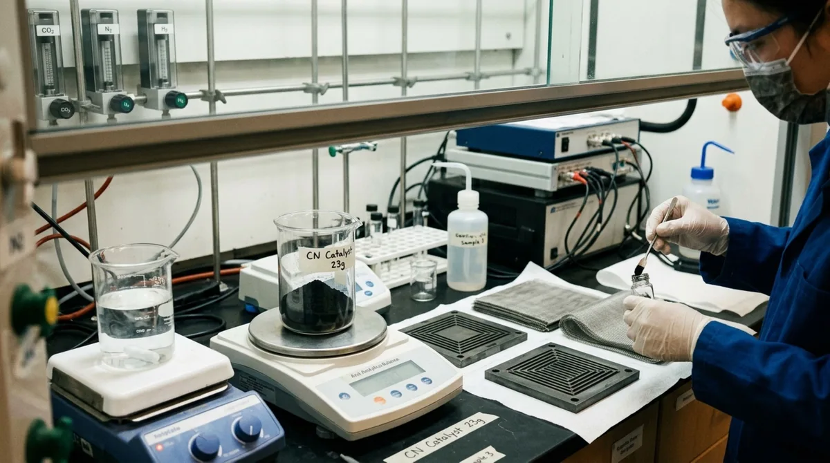 Um catalisador saiu do laboratório em lotes maiores sem perder desempenho e pode resolver um problema pouco visível da reciclagem química de carbono