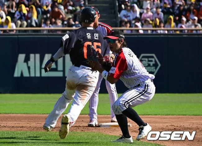 “아웃이 맞다” KBO, 한화-LG전 3피트 위반 오심 인정하다…잔디 밟고 태그 피한 1루 주자→2루심은 세이프 선언