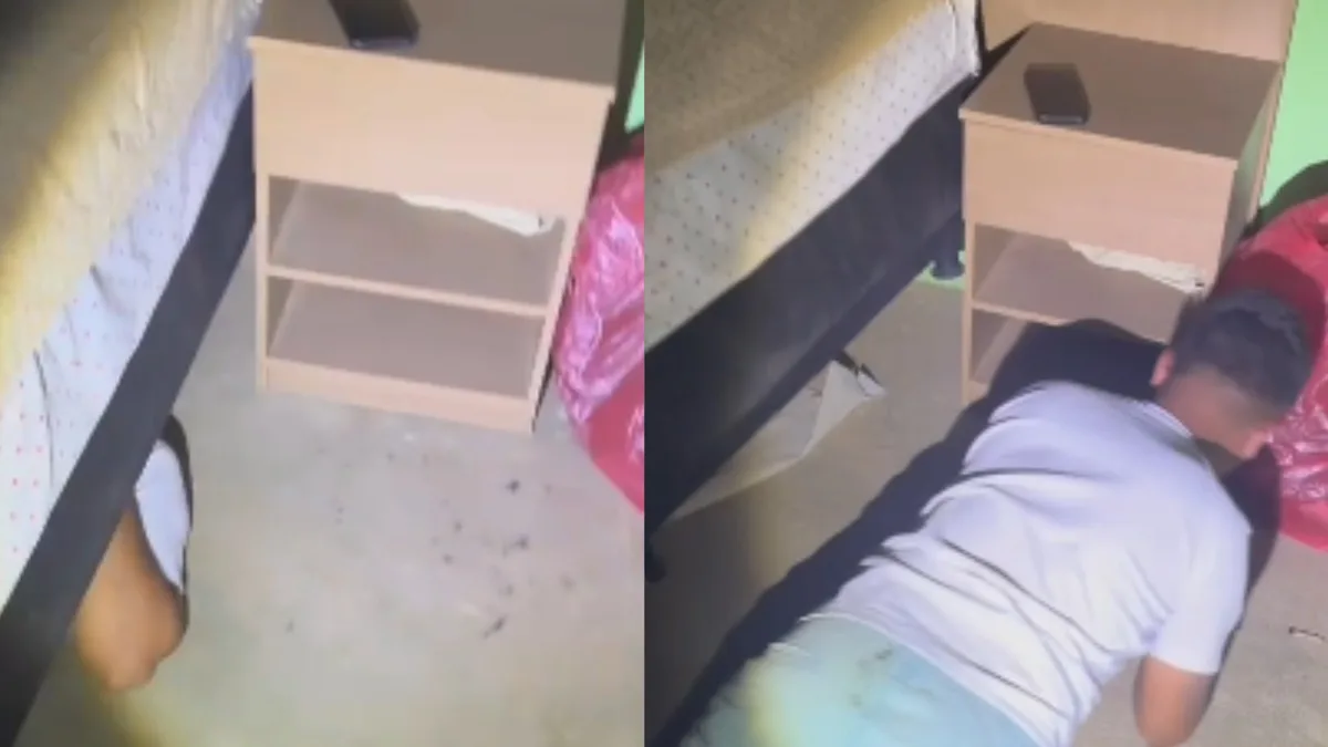 Vídeo: Suspeito de assaltar salão de beleza é preso escondido debaixo de cama no Piauí