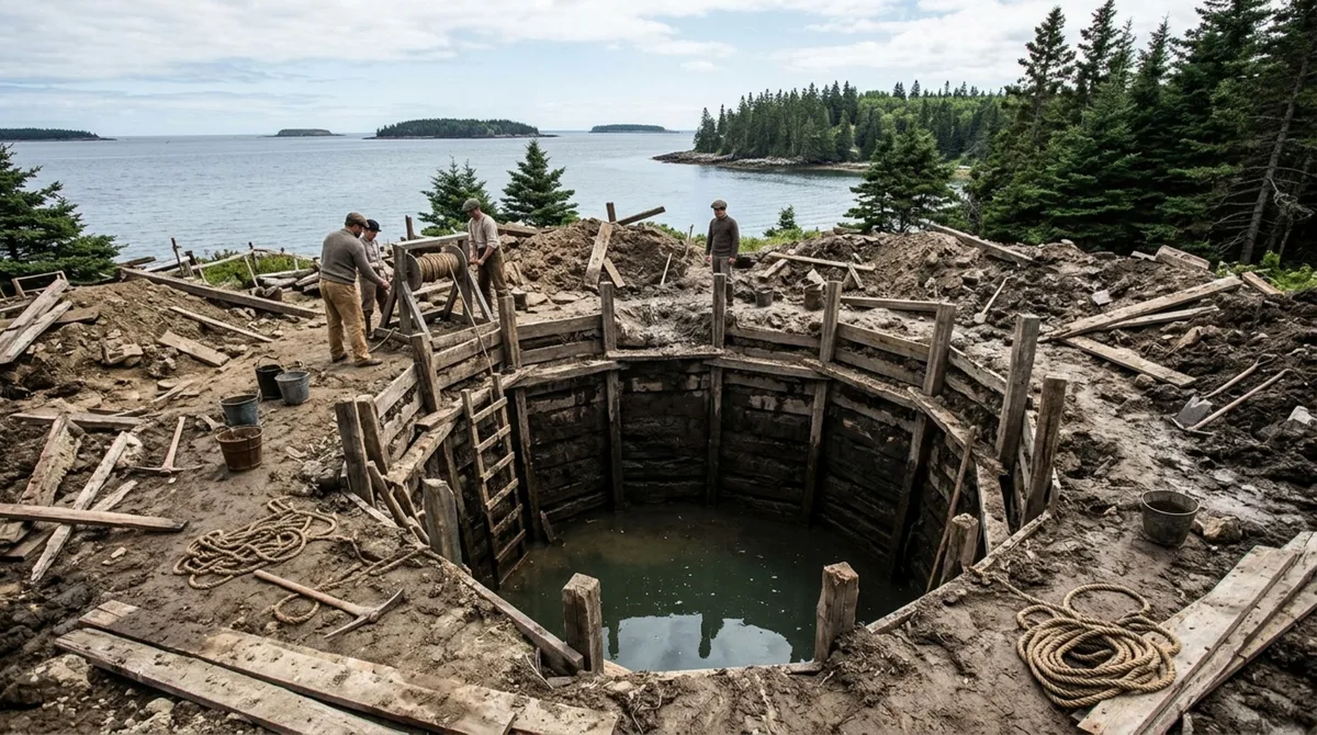 Em uma ilha remota do Canadá, um poço escavado desde o século XVIII já consumiu milhões em buscas por um suposto tesouro, mas sucessivas camadas de madeira, inundações e objetos inesperados mantiveram o mistério vivo por mais de 200 anos