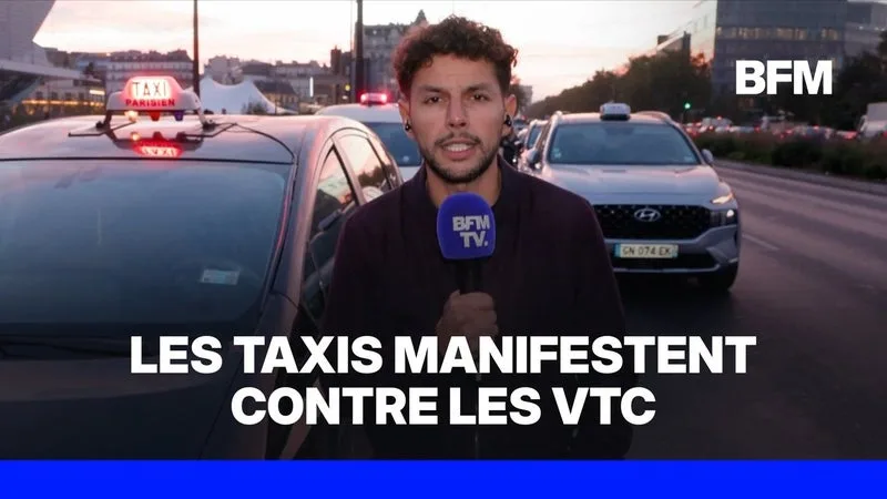 Les taxis manifestent contre la hausse du carburant et de la concurrence déloyale avec les plateformes de VTC