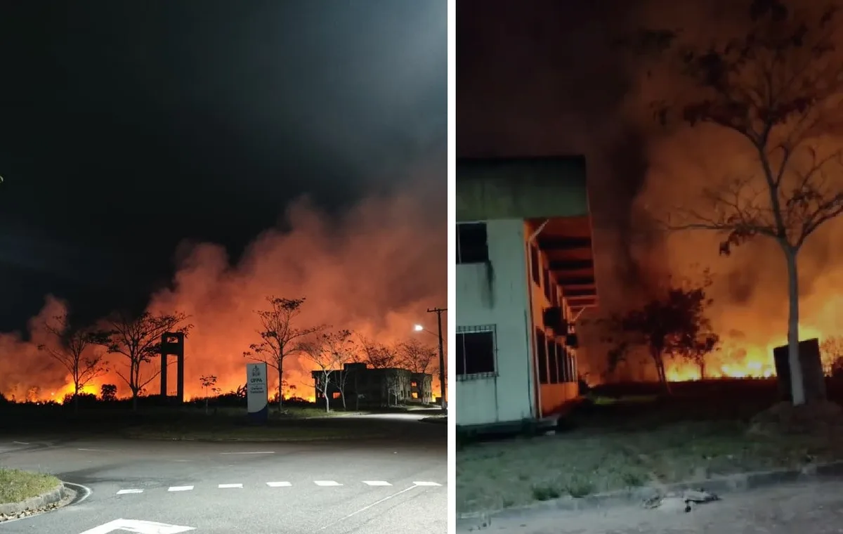 Incêndio atinge área do campus da UFPA em Castanhal