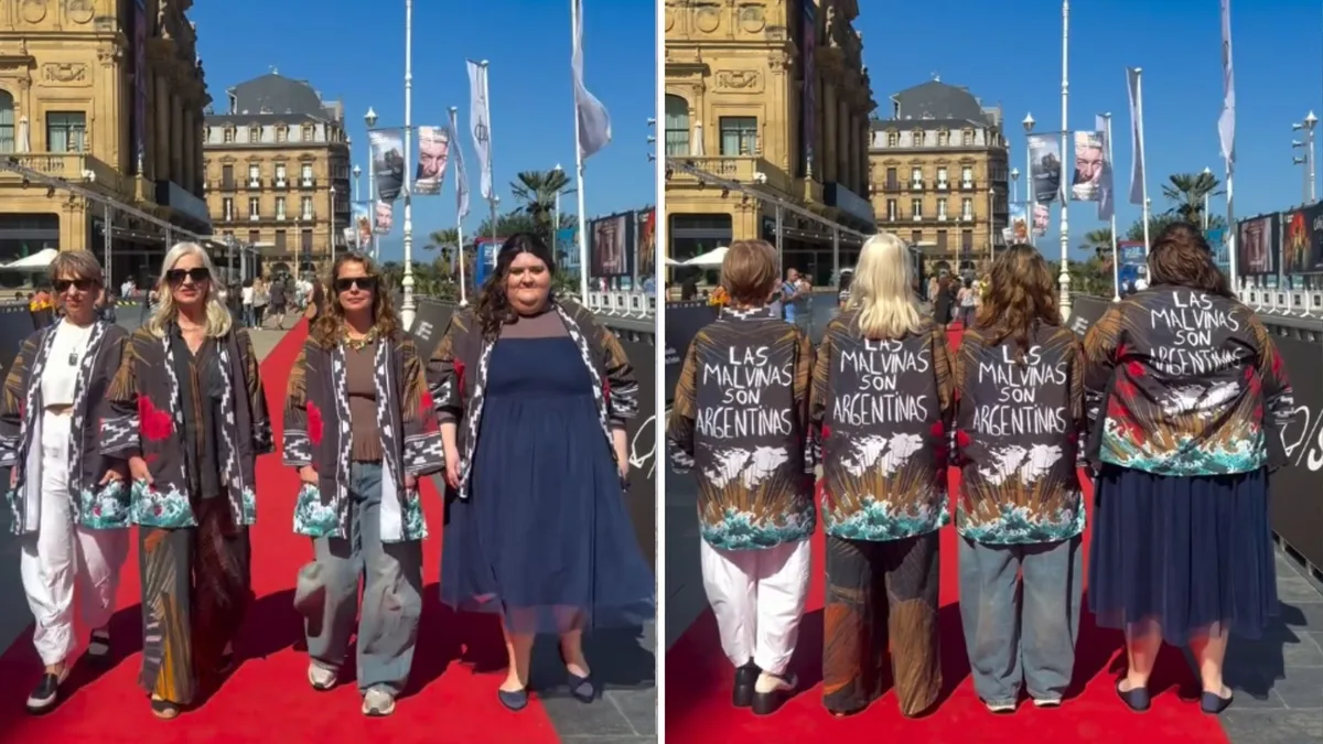 Dolores Fonzi, Mercedes Morán y dos actrices argentinas sorprendieron con un guiño a las Malvinas en San Sebastián
