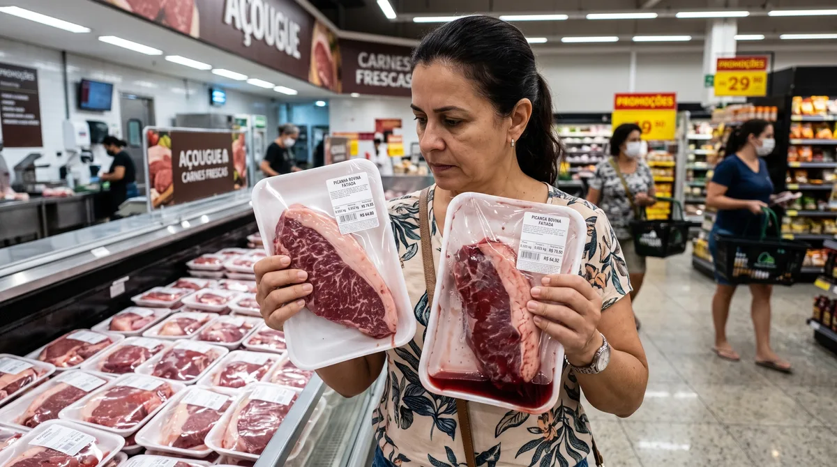 A melhor carne do balcão nem sempre é a mais vermelha: gordura, embalagem e formato da peça dizem muito antes de ela chegar à churrasqueira