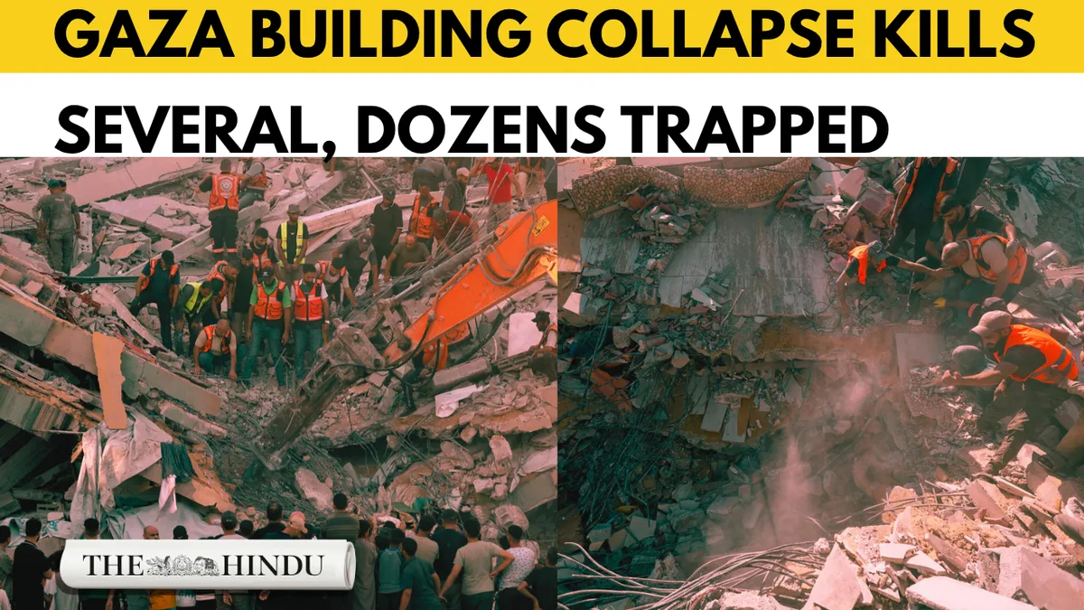 Gaza building collapse kills several, dozens trapped under rubble