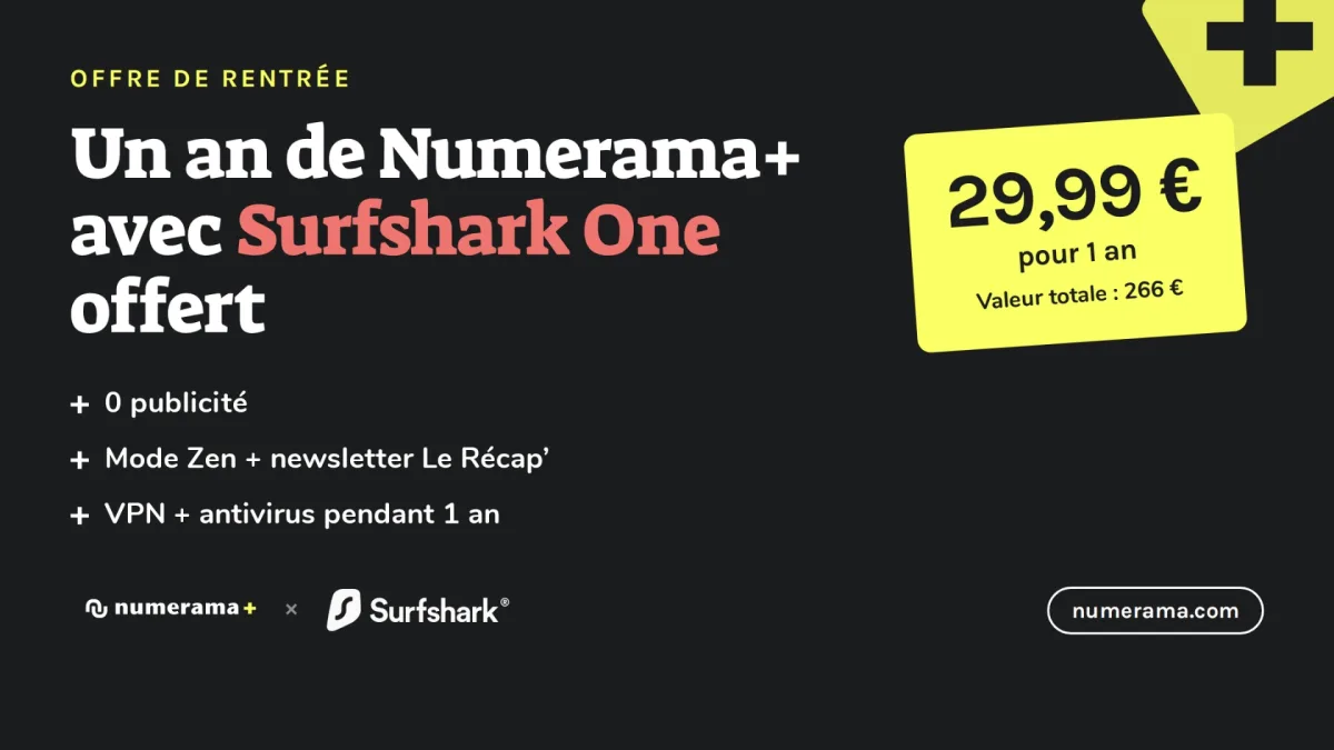 Numerama+ vous offre un an de VPN Surfshark One, mais seulement aux 700 premiers