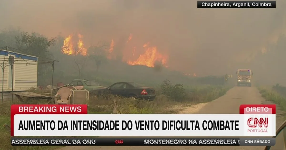 Chama "alta" e "muito intensa": "Não há perspetiva de que o incêndio em Arganil seja controlado nos próximos momentos"