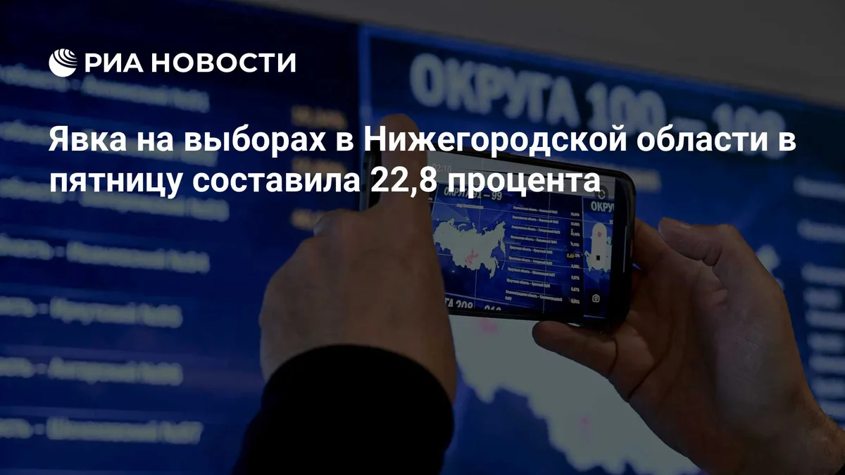 Явка на выборах в Нижегородской области в пятницу составила 22,8 процента