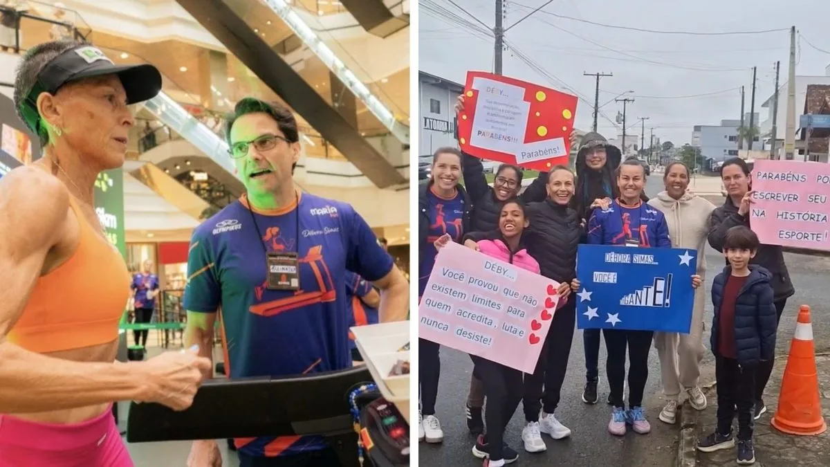 De volta pra casa, mulher que correu por 7 dias em esteira de shopping recebe homenagem em SC: ‘Nossa Rainha’