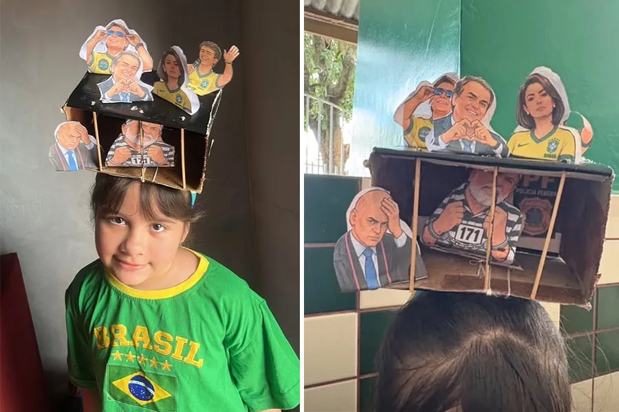 No Acre, menina de 8 anos vai à escola com cabelo maluco do Bolsonaro