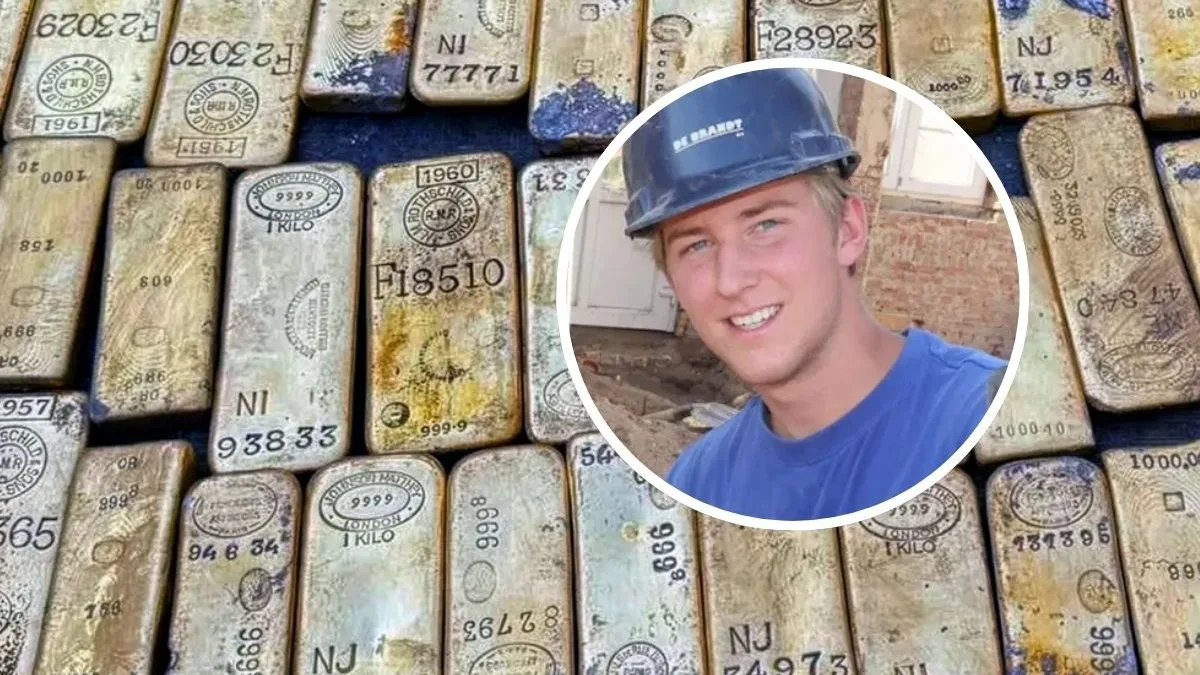 Jovem de 18 anos encontra R$ 54 milhões em moedas e barras de ouro enquanto cavava uma rede de esgoto