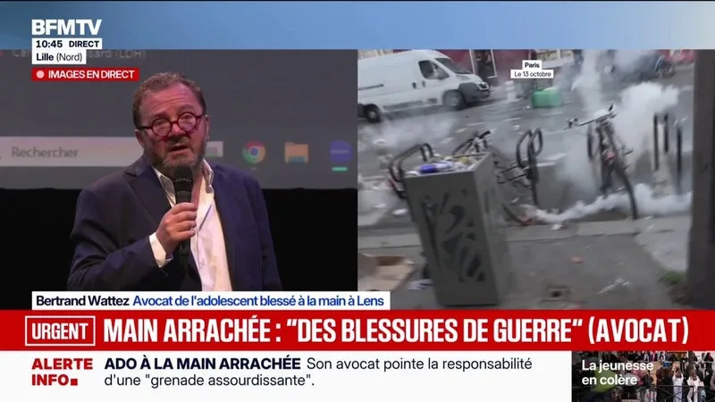 Lycéen ayant la main arrachée à Lens: "Evan est droitier, c'est sa main gauche qui est impactée", assure son avocat