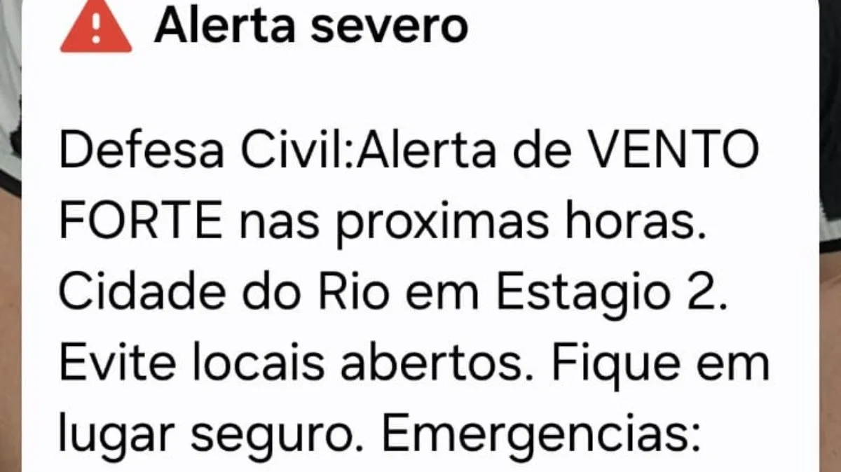 Defesa Civil do Rio dispara ‘alerta severo’ para ventos de até 90 km/h