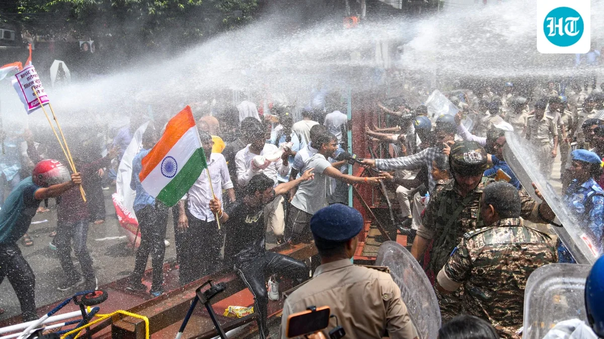 Barricades broken, water cannons used: Bihar protests turn violent as protesters clash with cops