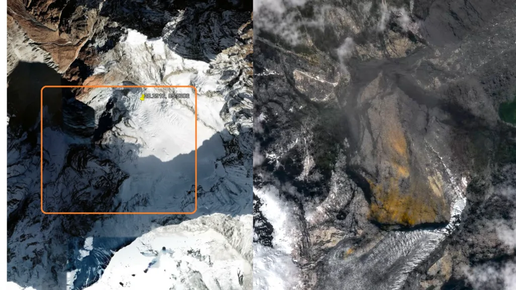 Népal: les conséquences de l’effondrement du glacier visibles depuis l’espace