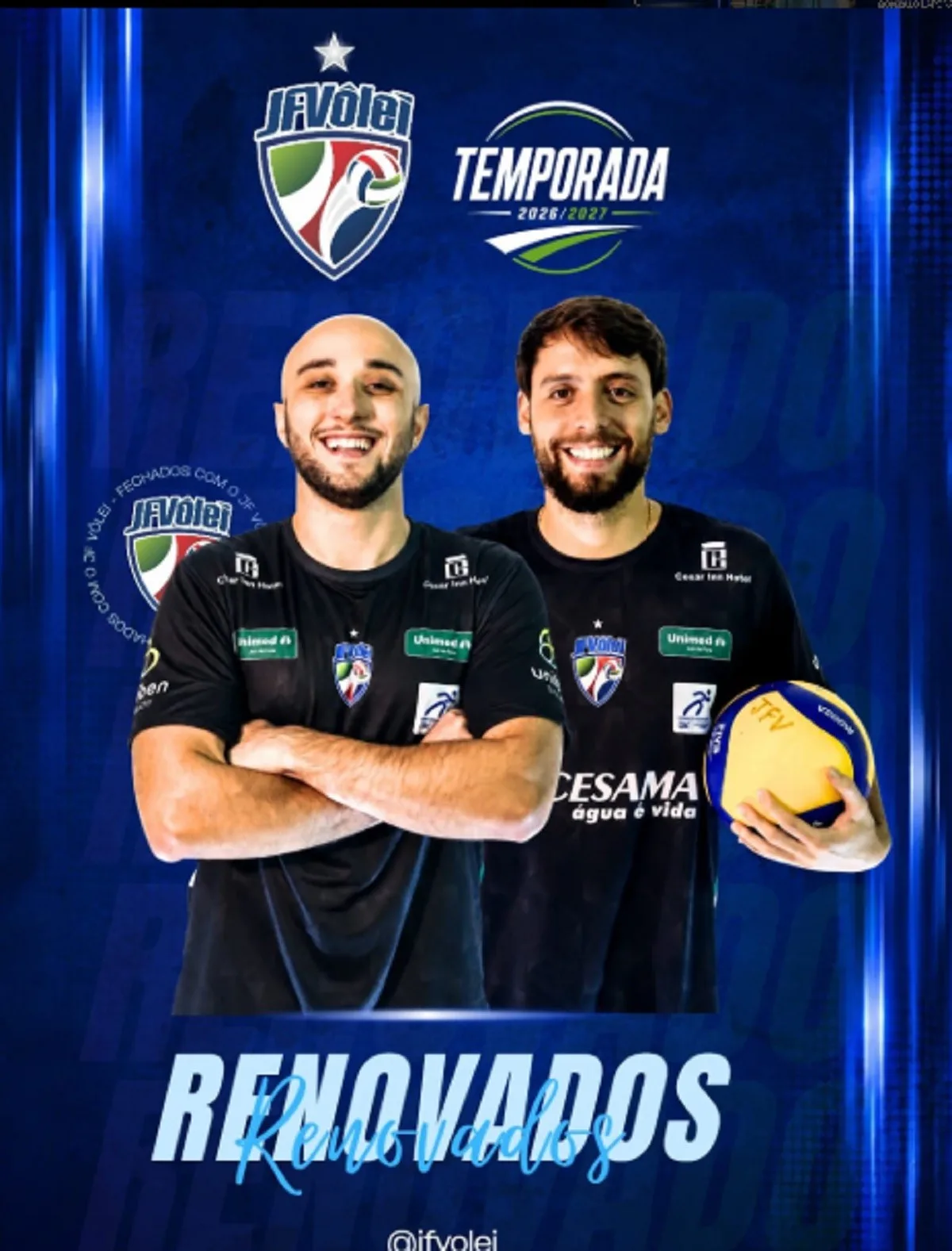JF Vôlei anuncia renovações e contrata três jogadores para temporada 2026/2027