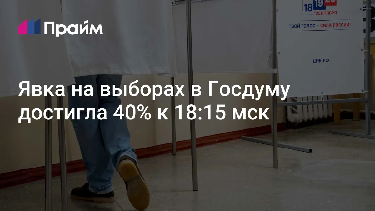Явка на выборах в Госдуму достигла 40% к 18:15 мск