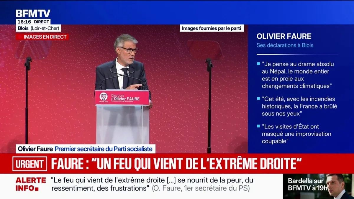 "La droite dite républicaine n'y est pas pour rien dans la progression de l'extrême droite", estime Olivier Faure, premier secrétaire du PS