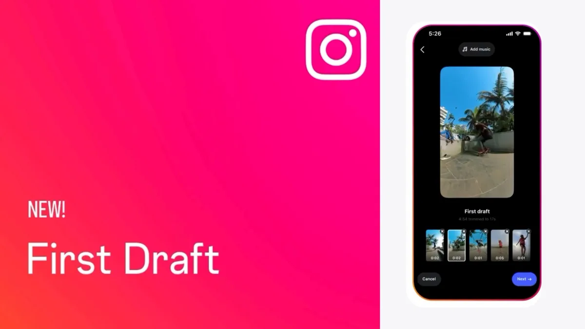 Instagram automates Reels creation on iPhone with First Draft: How it works