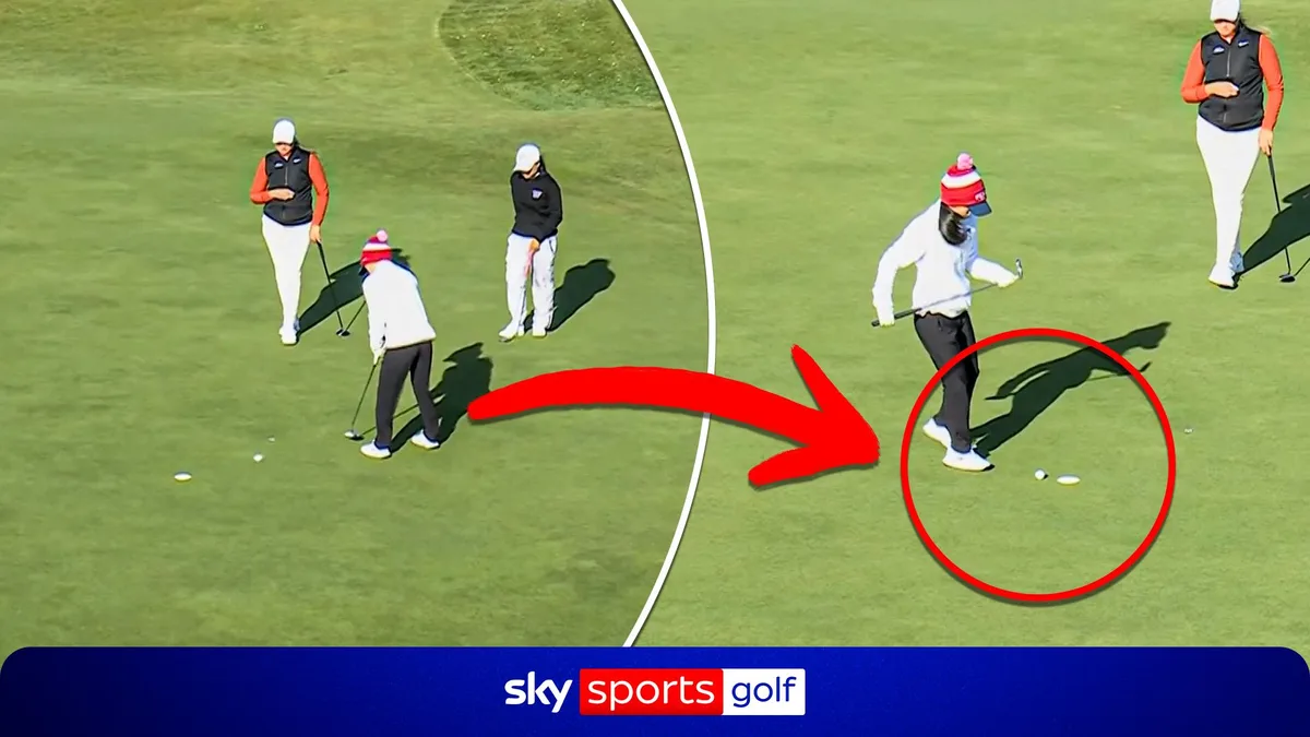 Ever seen this before? Wind blows missed putt back into the hole!