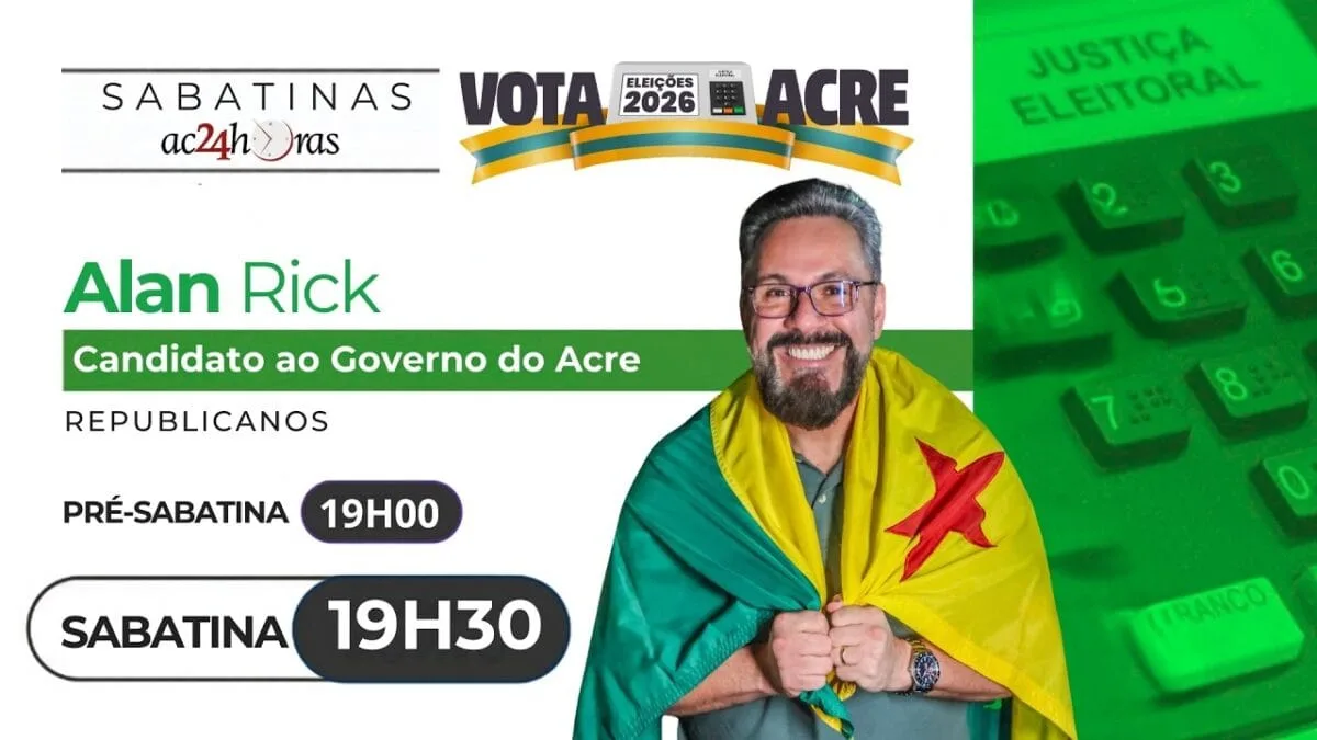 Alan Rick é o entrevistado da sabatina do ac24horas desta terça-feira (25)