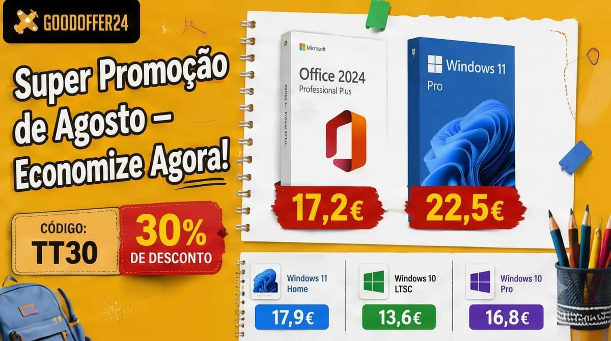 Pôr o PC em ordem antes de setembro com Office 2024 por 17,2€