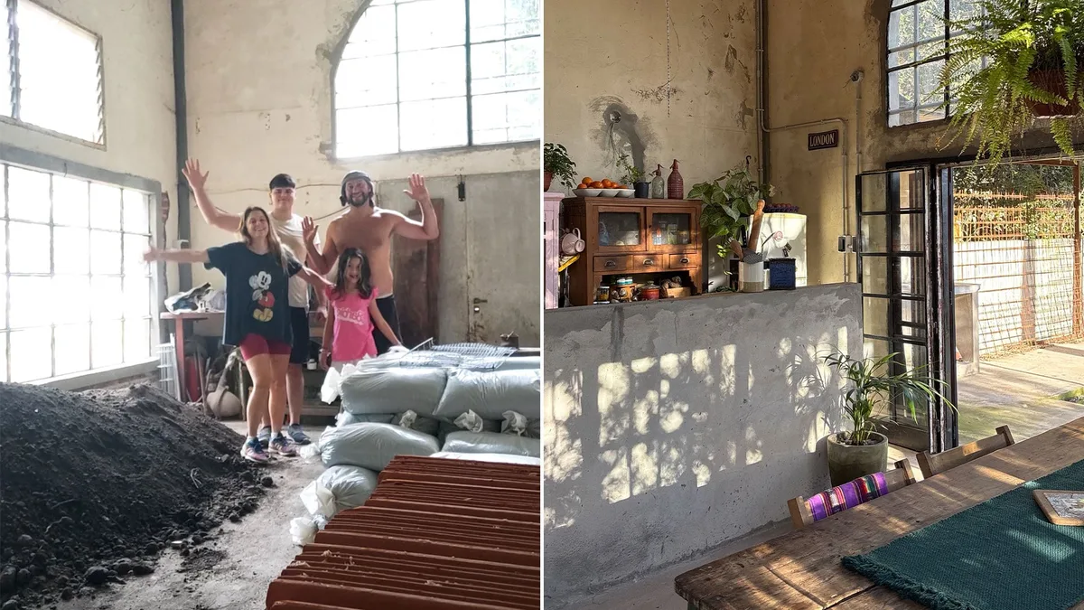 Transformó un galpón abandonado que su papá utilizaba de garaje en el hogar que siempre imaginó: el antes y el después en fotos