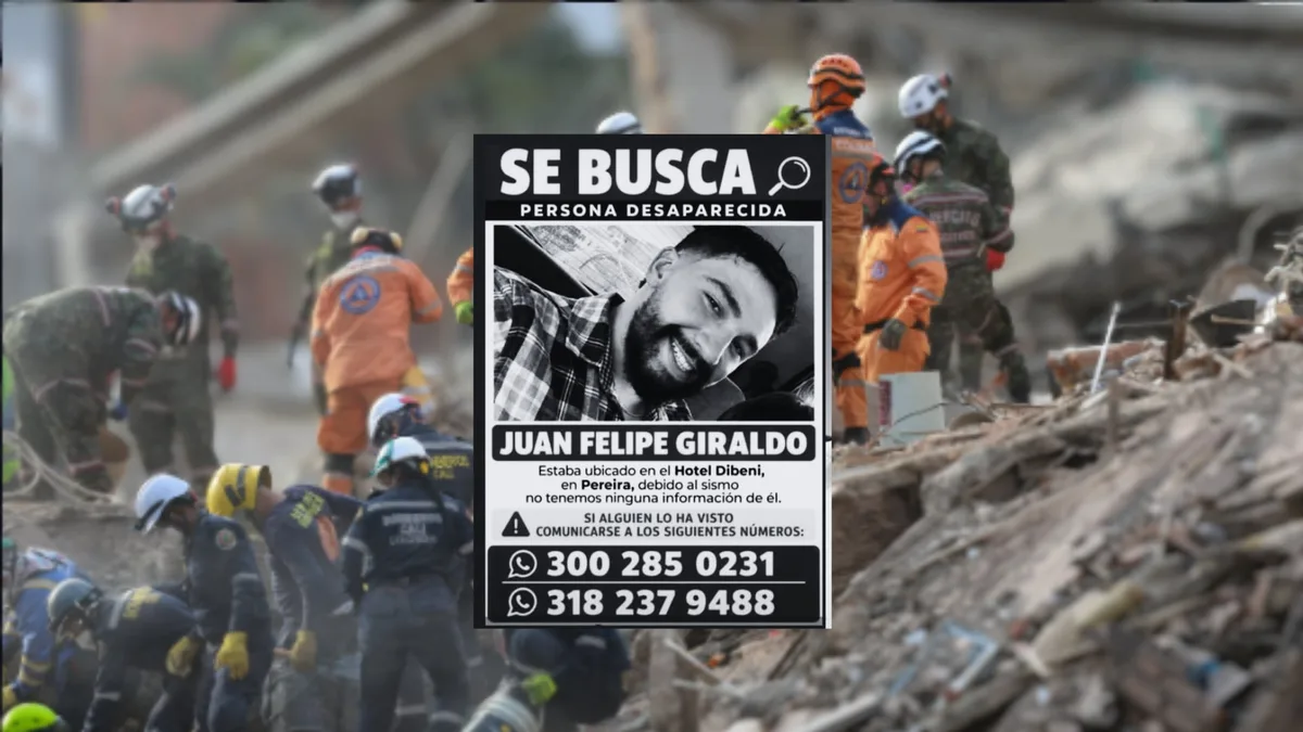 Prometida de Juan Felipe Giraldo contó qué decía el último mensaje que le envío antes de quedar atrapado durante el sismo en Pereira: “Estaba bien”