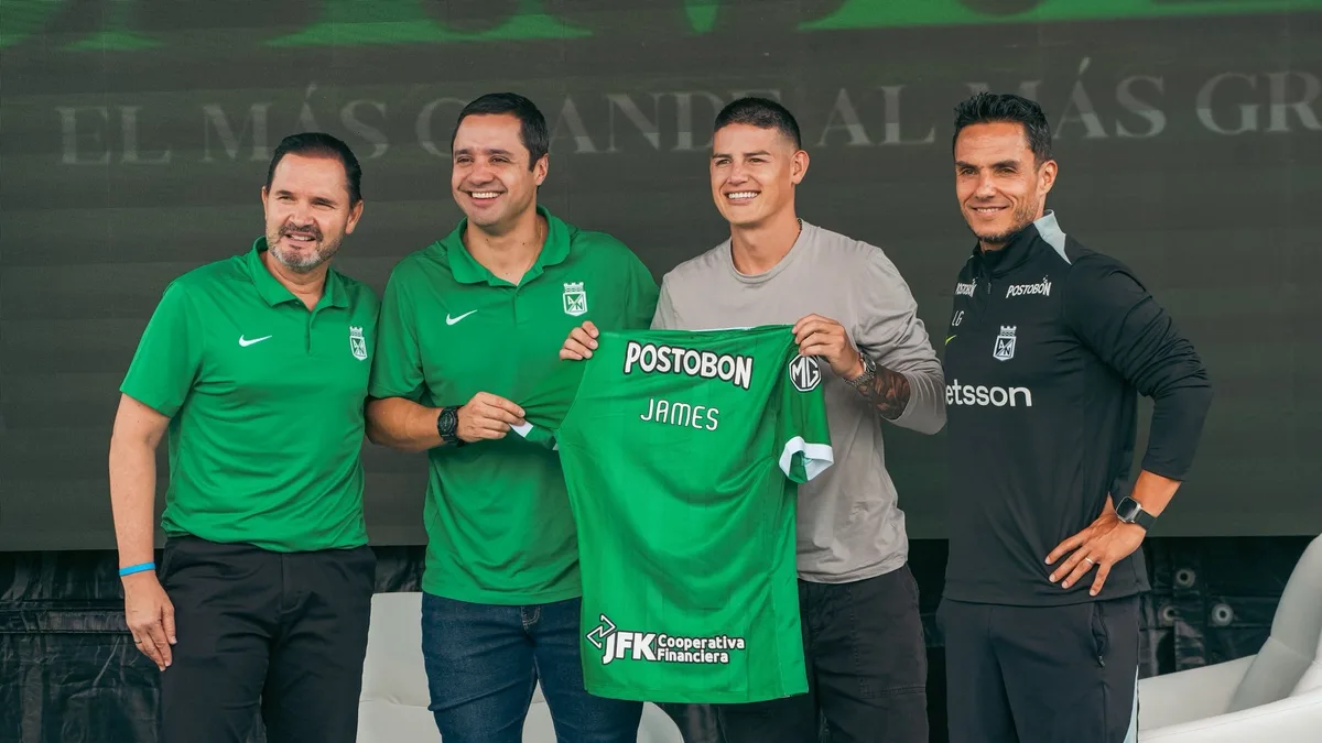 Esto dijo James Rodríguez al ser presentado oficialmente como nuevo jugador del Atlético Nacional: “Parecen una tribu”