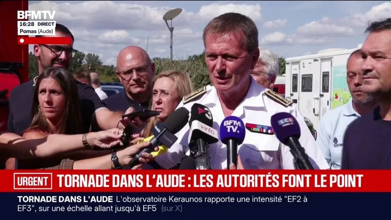 Tornade dans l'Aude: le préfet déplore "un traumatisme pour les habitants" mais assure "qu'aucun blessé n'inspire l'inquiétude"