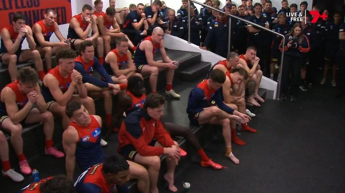 Demons devastation laid bare in brutal post-match scene after heartbreaking loss to Carlton