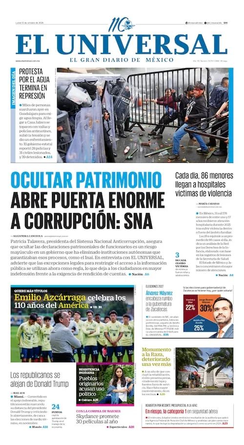 Portada impresa del 12 de octubre de 2026