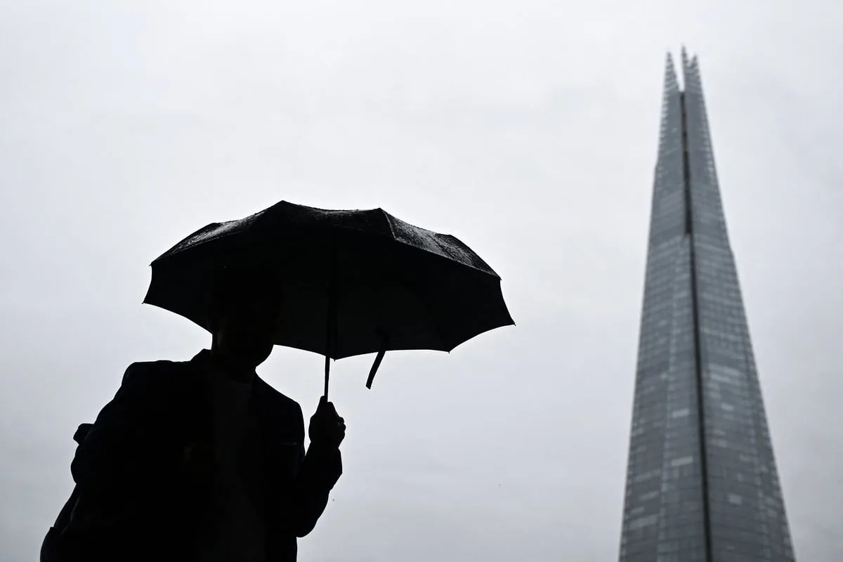 Heavy rain hits London as Sadiq Khan warns downpours could lead to 'flash flooding'