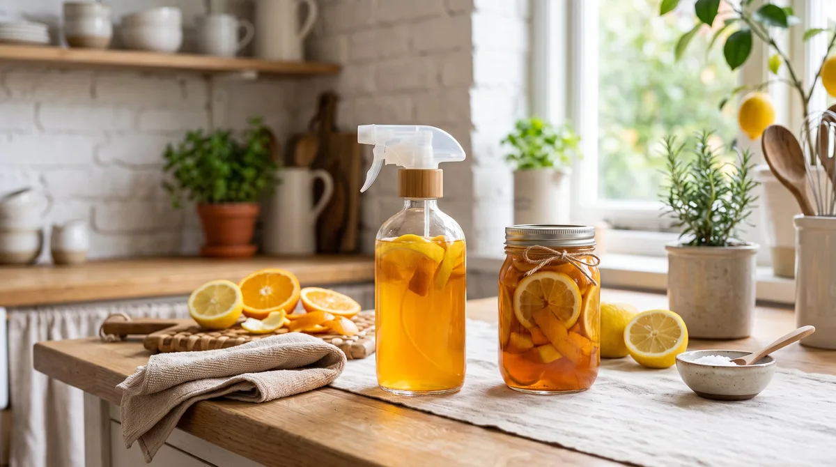 Cómo hacer un limpiador casero con cáscaras de limón y naranja para perfumar tu hogar