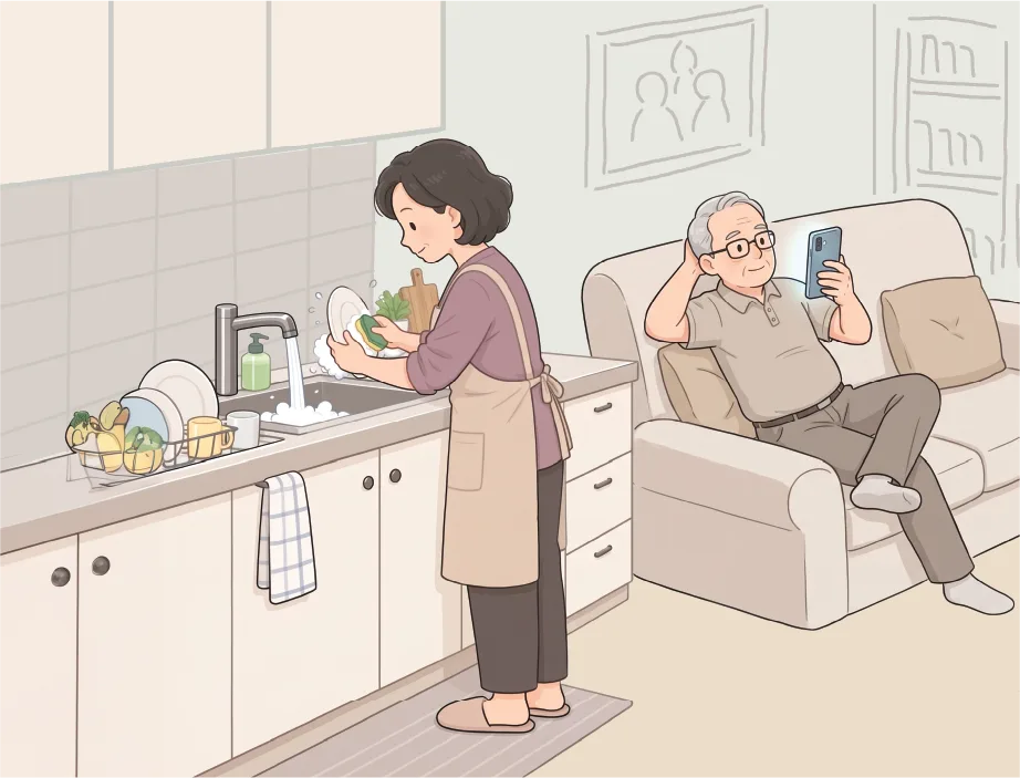 “집안일 공평하게” 64%… 실제론 22%