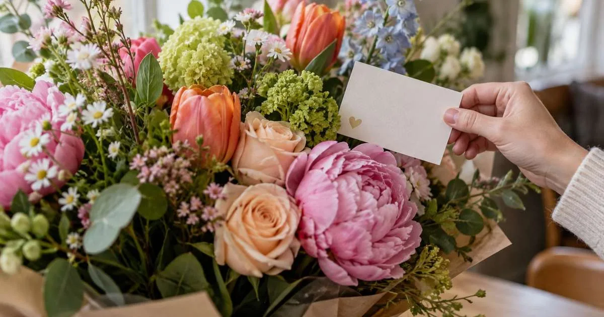 Mulher recebeu um enorme arranjo de flores em casa sem cartão nem explicação, passou o dia tentando descobrir quem havia enviado e só entendeu o erro quando encontrou uma pequena etiqueta escondida entre as folhas