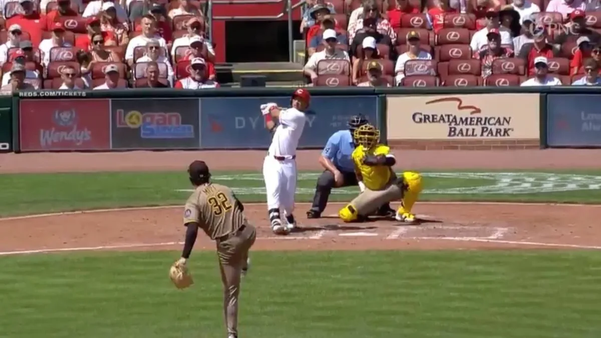 Juan Brito launches his first major-league homer against Padres