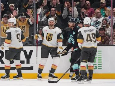 Golden Knights beat Kraken 6-2 behind 2 goals each from Olofsson and Hertl
