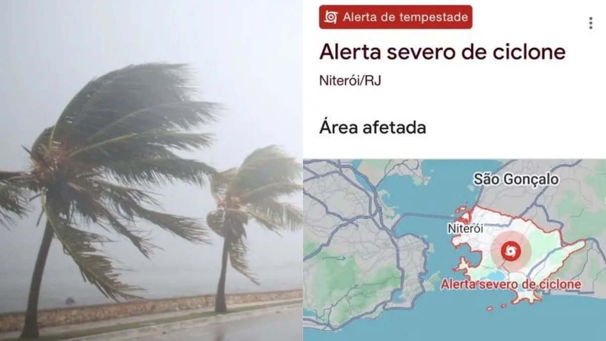 Google dispara alerta de ‘ciclone severo’ no RJ, assusta moradores e Defesa Civil explica confusão