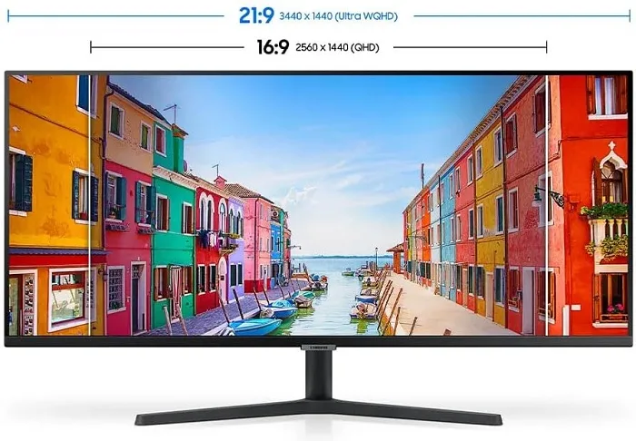 Mais tela sem usar dois monitores: monitor ultrawide Samsung Viewfinity S5 34″ WQHD está com 30% OFF