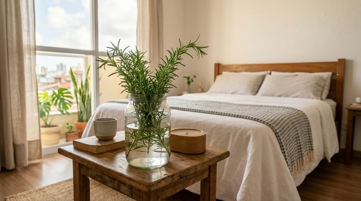 Colocar um pote de alecrim com água no seu quarto: o que ele faz e por que as pessoas recomendam