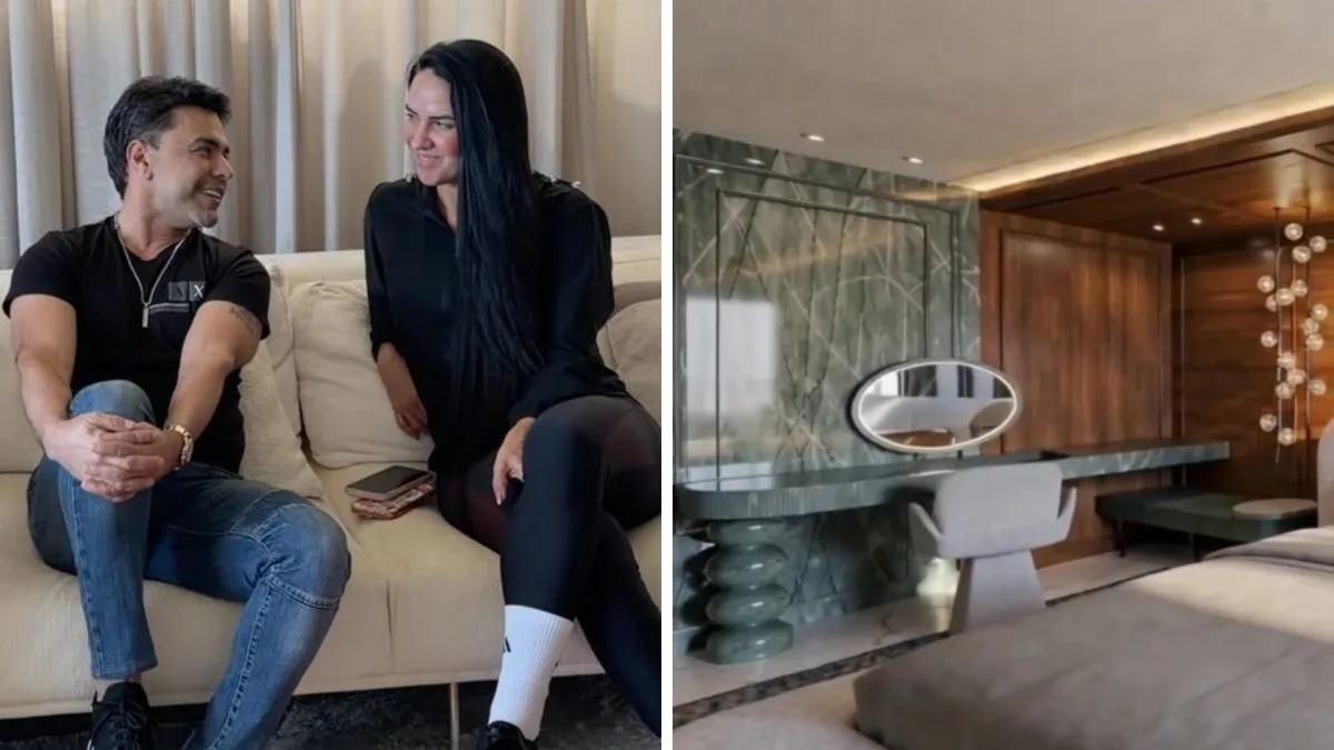 Suíte com cama gigante, 20 mil m² de lazer, vista para o mar e mais: veja como é o novo apartamento luxuoso de Zezé Di Camargo no Espírito Santo